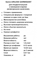 Шпатлёвка SEMIN AIRLESS GARNISSANT (белая крышка). 25 кг. РФ.