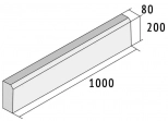 Борт (бордюр) тротуарный. Графитовый. Размер 1000х200х80 мм. РБ.