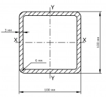 Труба профильная 100х100х3 мм. РБ. Цена за 1 м.п.