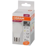 Светодиодная лампа OSRAM 7Вт Е27 3000К. Теплый белый свет. РФ.