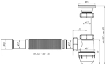 Сифон д/умывальника 1 1/4"х32 с гибкой трубой 32х32/40 мм. АНИ Юнг BM1015. РФ.