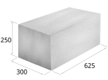 Блок газосиликатный ЗАБУДОВА 625*300*250. РБ. Возможно 10% боя.