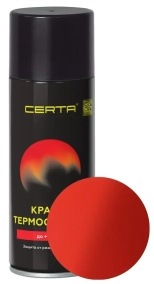 Эмаль аэрозольная термостойкая Certa Premium. Ярко-красный. RAL 3020. 520 мл. РФ.