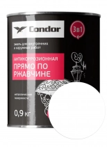 Эмаль по ржавчине Condor 3 в 1. Белая (Ral 9003). 0,9 кг. РБ.