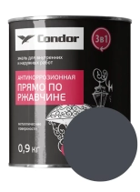 Эмаль по ржавчине Condor 3 в 1. Графитово-серая (Ral 7024). 0,9 кг. РБ.