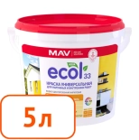 Краска Ecol 33 MAV универсальная. Белая. Матовая. 5 л. РБ.