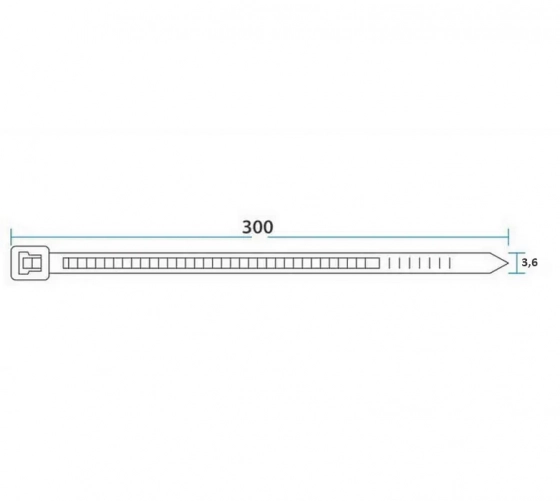 Хомут-стяжка 300 х 3,6 мм. REXANT 07-0300. Белый. 100 шт. Китай.