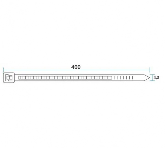 Хомут-стяжка 400 х 4,8 мм. REXANT 07-0400. Белый. 100 шт. Китай.