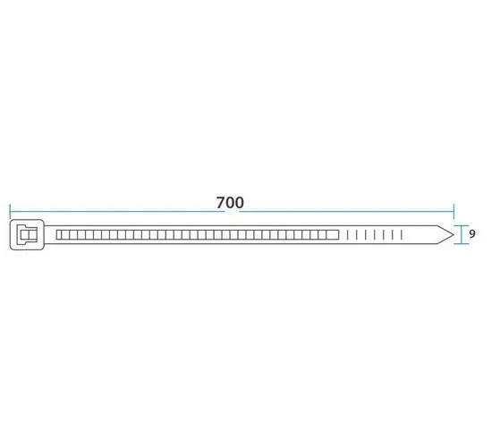 Хомут-стяжка 700 х 9,0 мм. REXANT 07-0700. Белый. 100 шт. Китай.