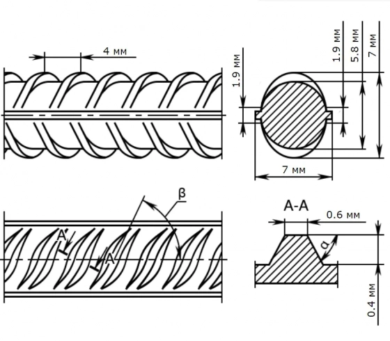 Арматура рифленая А3, толщина 6 мм. Цена за 1 м.п. РФ.