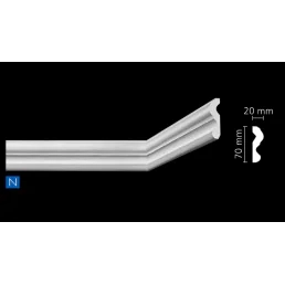 Плинтус потолочный NMC N. 70х20мм. Длина 2м. РФ.