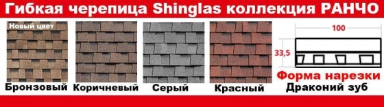 Многослойная черепица Технониколь SHINGLAS Ранчо. Корич. 3611. 2 м² РФ.