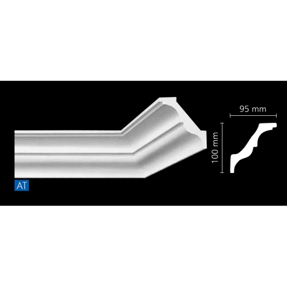 Плинтус потолочный NMC AT. 100х95мм. Длина 2м. РФ.