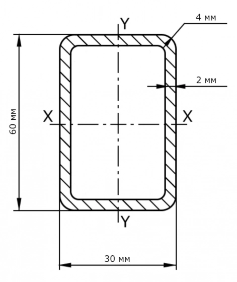 Труба профильная 60х30х2 мм. РБ. Цена за 1 м.п.