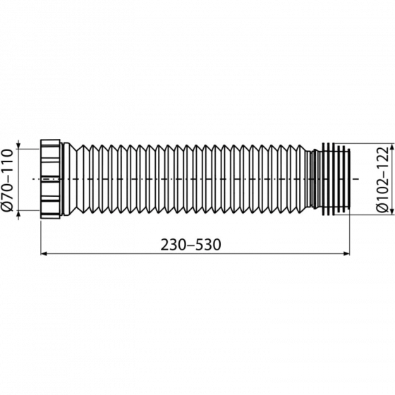 Гибкая подводка для выпуска унитаза Alcaplast A97SN. Чехия.