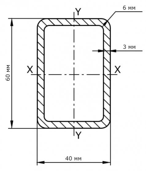 Труба профильная 60х40х3 мм. РБ. Цена за 1 м.п.