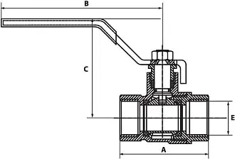 Кран шаровый полнопроходной с ручкой BB 3/4. FWL51-F20-F20x. РФ.