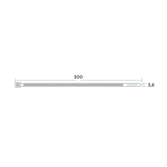 Хомут-стяжка 300 х 3,6 мм. REXANT 07-0301. Черный. 100 шт. Китай.