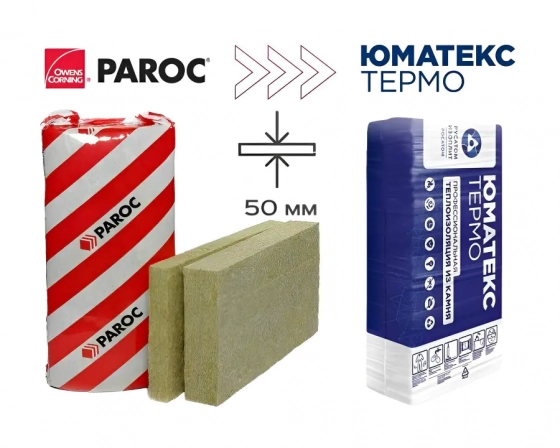 Минеральная вата Umatex Termo (Paroc) Linio 15. Толщ. 50 мм. РФ. В пачке 4,32 м.кв.