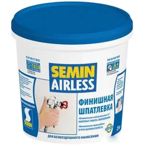 Шпатлёвка финишная SEMIN AIRLESS BOSS (синяя крышка). 25 кг. РФ.