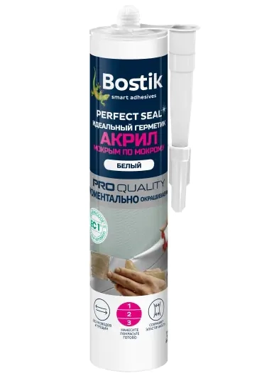 Герметик Bostik Perfect Seal Мокрым по мокрому. Белый. 300 мл.