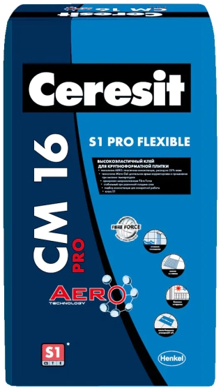 Клей для плитки Ceresit CM 16 S1 PRO Flexible. Высокоэластичный. РБ. 20 кг.