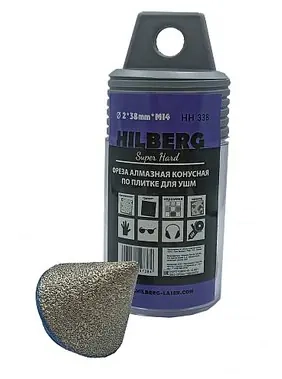 Фреза конусная Hilberg Super Hard по плитке для УШМ 2-38 мм. НН338. Китай.