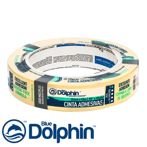 Лента малярная Blue Dolphin 25 мм х 50 м. Польша.