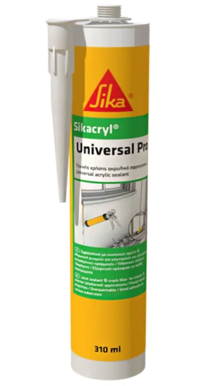 Герметик акриловый белый Sikacryl Universal Pro. 310 мл. Турция.