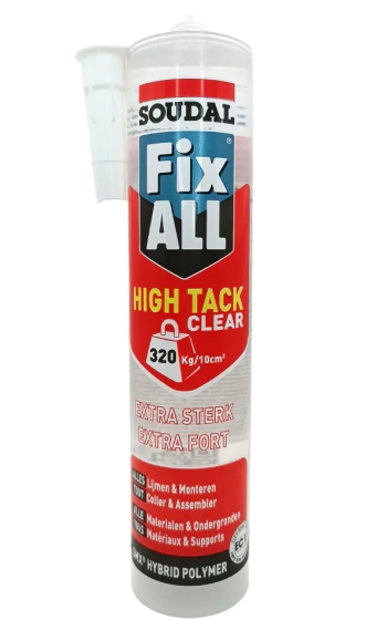 Soudal Fix All High Tack. Гибридный клей-герметик. 290 мл. Прозрачный. Бельгия.