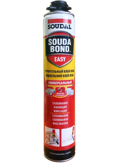 Клей-пена монтажная Soudal Soudabond Easy под пистолет 750 мл. Польша.