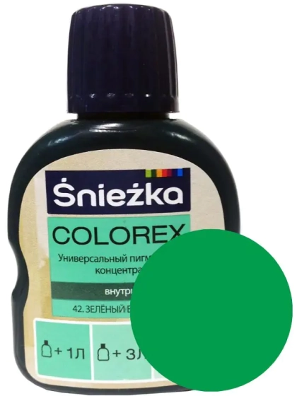 Колер Sniezka Colorex №42. Весенне-зеленый. 100 мл. Польша.