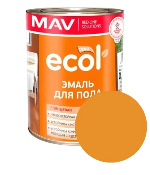 Эмаль для пола Ecol ПФ-266 MAV. Желто-коричневая. 1л. РБ.