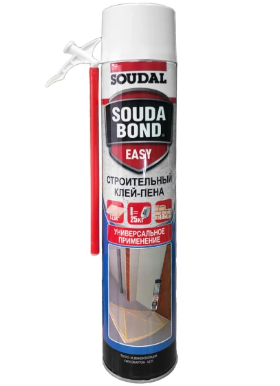 Клей-пена Soudal Soudabond Easy с трубочкой 750 мл. Польша.