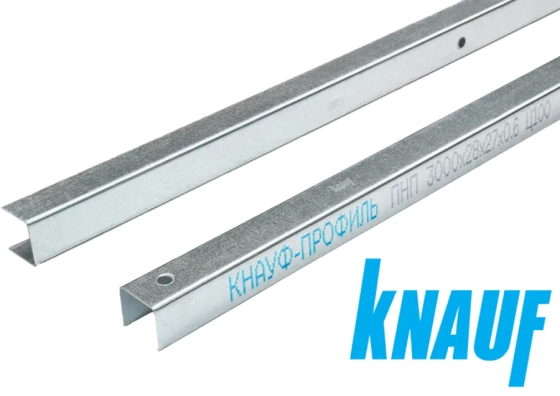 Профиль Knauf для гипсокартона UD 27x28. Длина 3м. Толщина 0,6 мм. РФ.