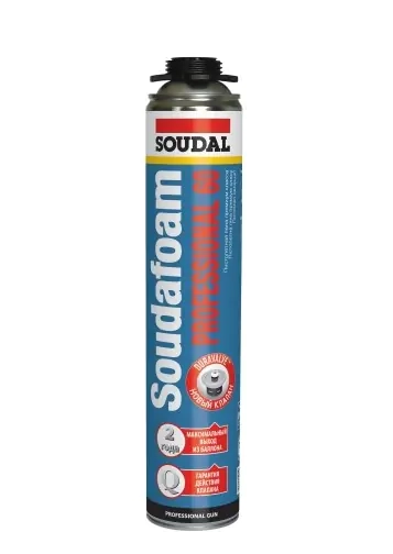 Монтажная пена Soudal Soudafoam Professional 60 под пистолет 750 мл. РФ.