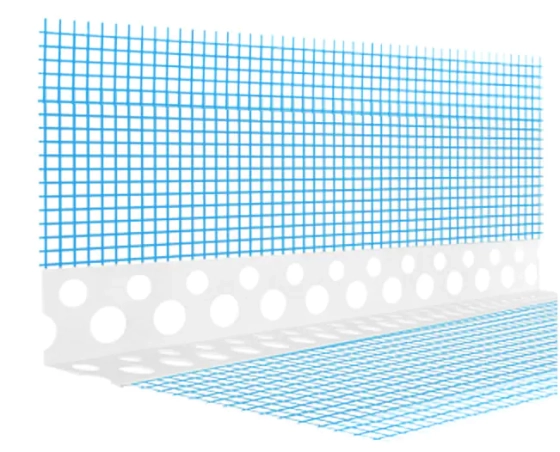 Угол фасадный ПВХ с синей Полоцкой сеткой 10х15 см. 3 м. РБ.