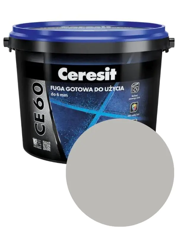 Фуга Ceresit CE 60 готовая к применению. Серая (07). 2 кг. Польша.