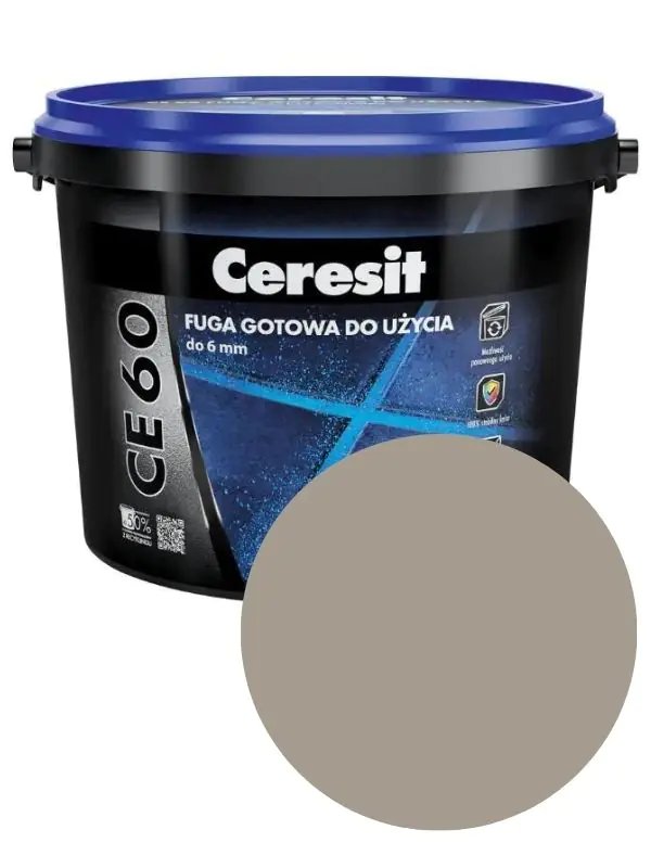 Фуга Ceresit CE 60 готовая к применению. Темно-серая (12). 2 кг. Польша.