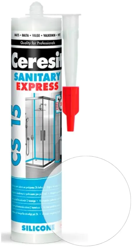 Герметик санитарный Ceresit CS 15 Express. 280 мл. Прозрачный. Германия.