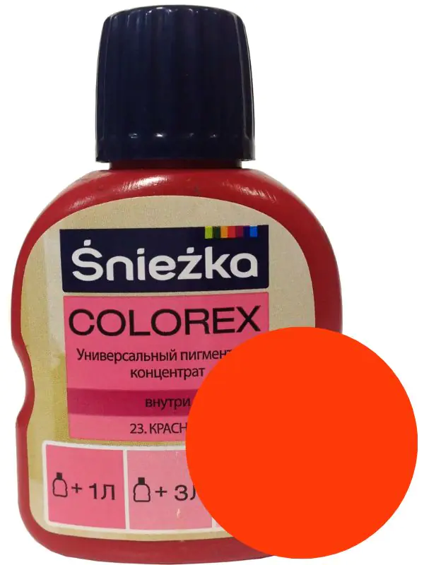 Колер Sniezka Colorex №23. Красный. 100 мл. Польша.