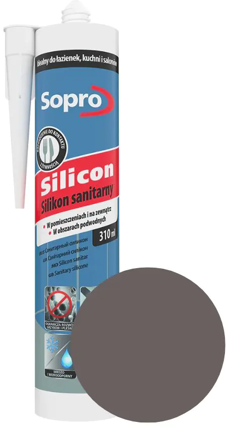 Герметик силиконовый Sopro 038. 310 мл. Бетонно-серый 14. Польша.